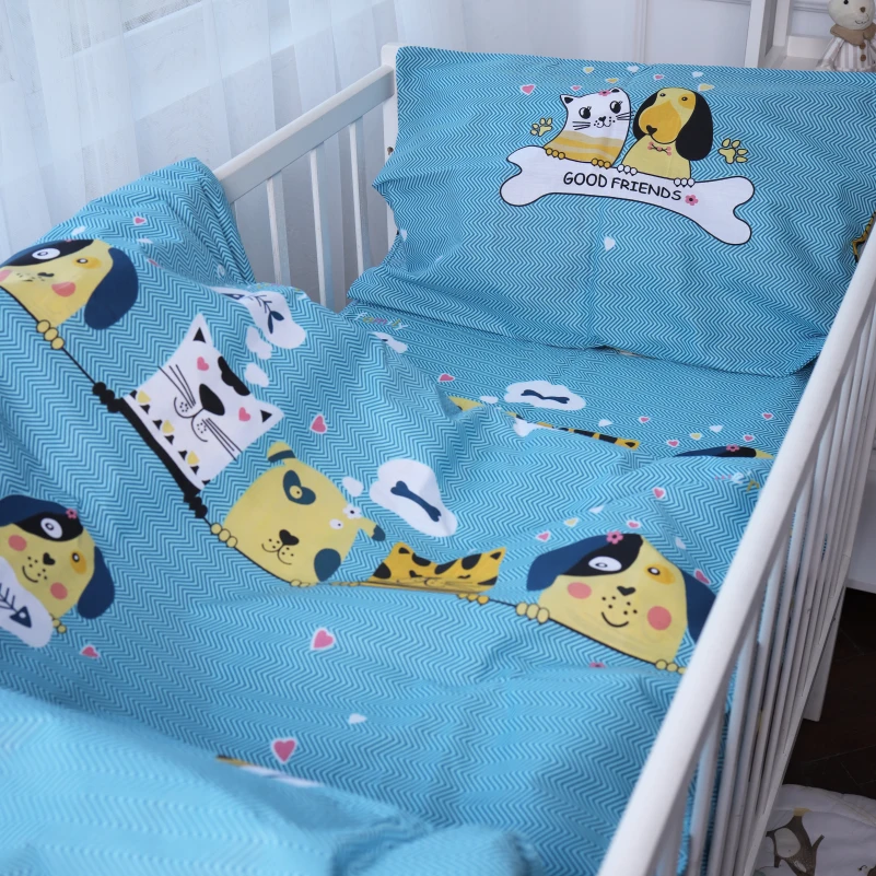 Простирадло дитяче Бязь Kids Time 17-0518 Cat-dog blue - 3