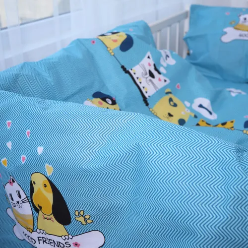 Підковдра дитяча Бязь Kids Time 17-0518 Cat-dog blue - 2