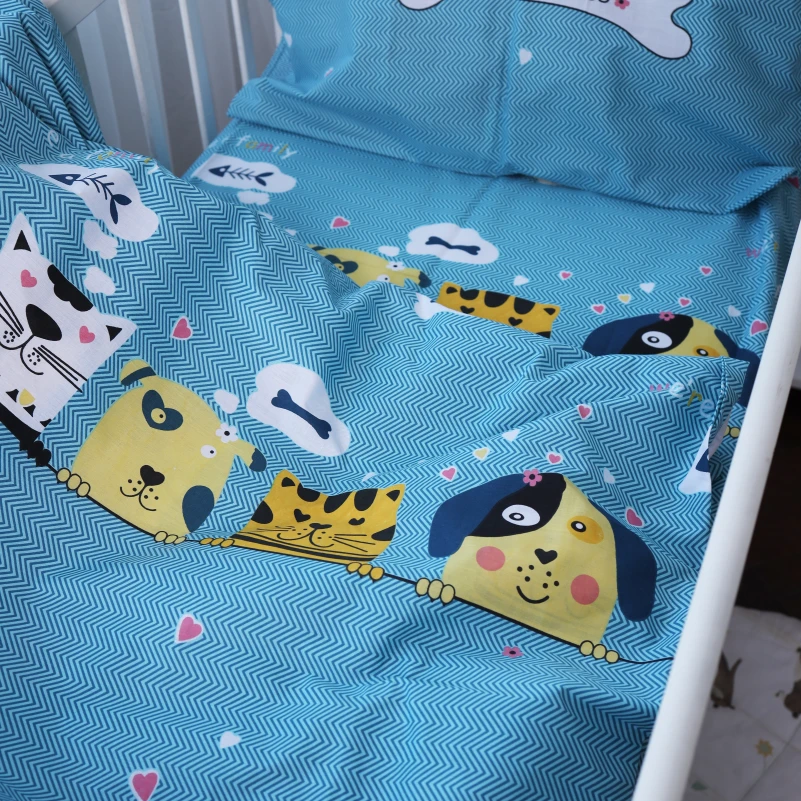 Простирадло дитяче Бязь Kids Time 17-0518 Cat-dog blue - 4