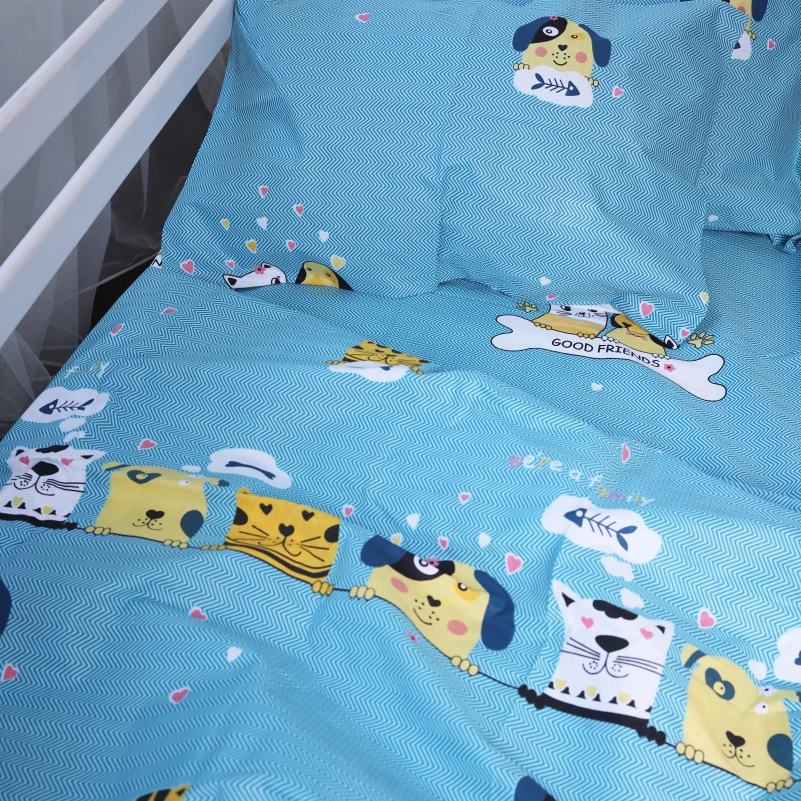 Простынь на резинке (бязь) Kids Time - высота 10 см 17-0518 Cat-dog blue - 3