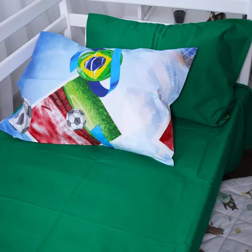 Простынь на резинке (бязь) Kids Time - высота 10 см 17-0587 -2 Football