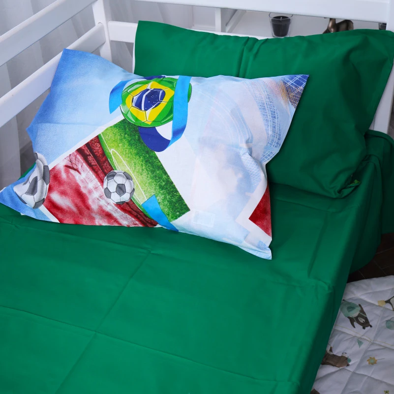 Простынь на резинке (бязь) Kids Time - высота 10 см 17-0587 -2 Football