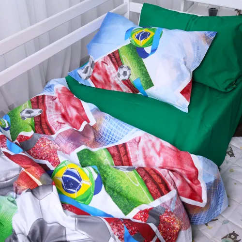 Простирадло на гумці (бязь) Kids Time - висота 10 см 17-0587 -2 Football - 5