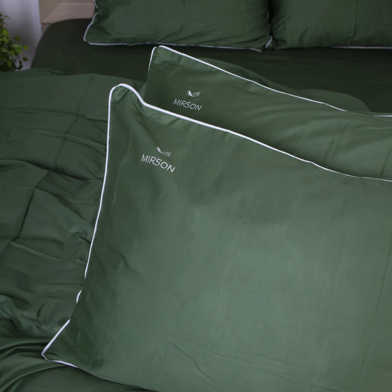 Комплект постільної білизни Сатин 0844 Green Olive Corner - 1