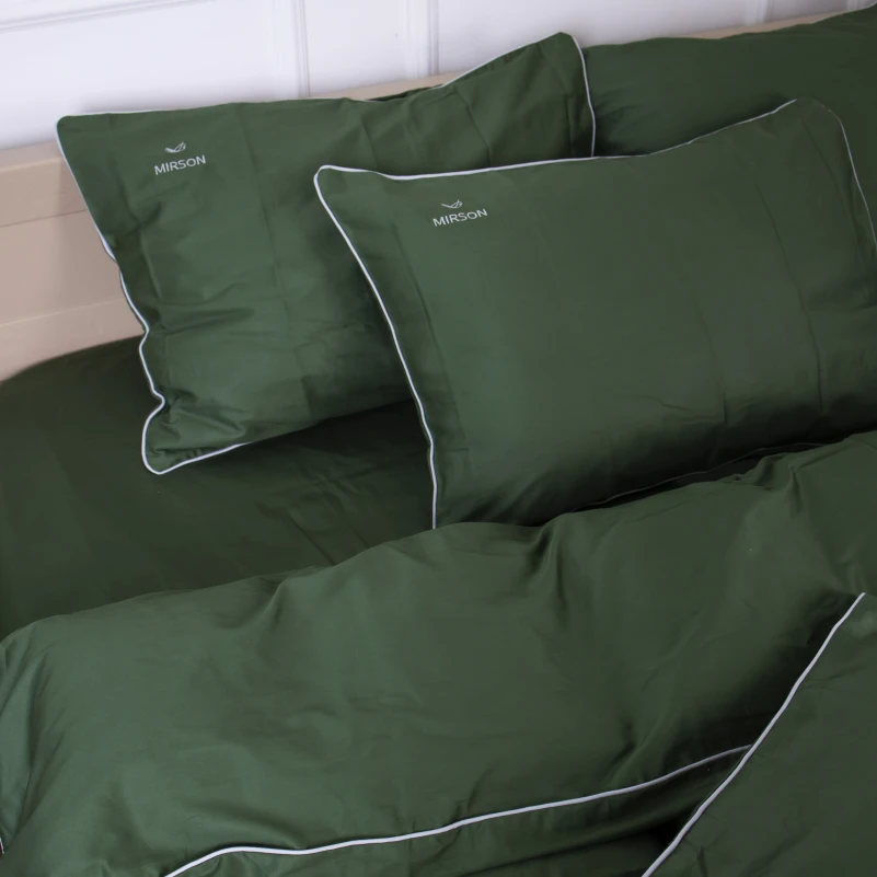 Комплект постільної білизни Сатин 0844 Green Olive Corner - 5