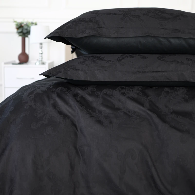  Комплект постільної білизни Сатин Жаккард 6031 "Count Black" - 2