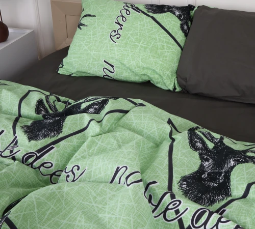 Комплект постільної білизни Бязь 17-0515 Noble deers lime - 2
