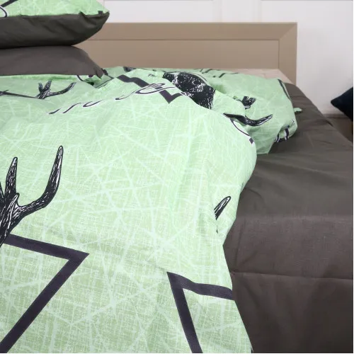 Простынь MirSon Ranforce Elite 17-0515 Noble deers lime