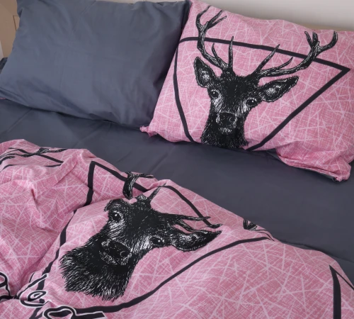 Підковдра Бязь 17-0516 Noble deers pink - 2
