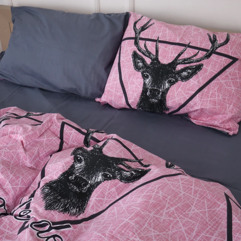 Пододеяльник Бязь 17-0516 Noble deers pink - 1