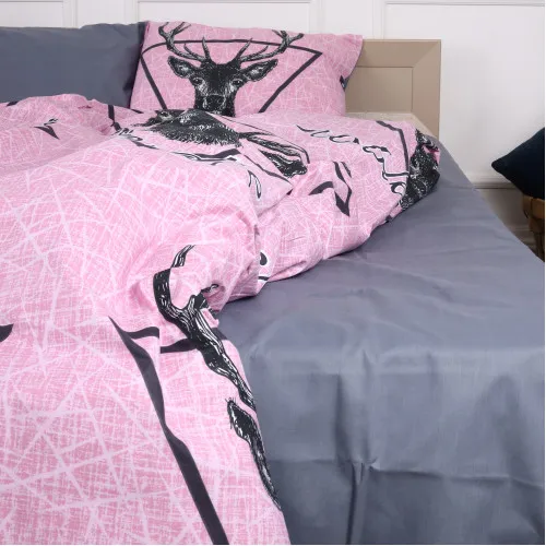 Простирадло Бязь 17-0516 Noble deers pink