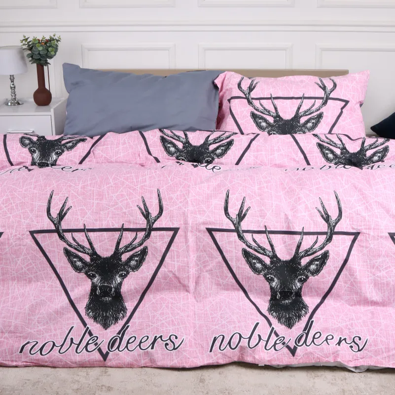 Пододеяльник MirSon Ranforce Elite 17-0516 Noble deers pink - 1
