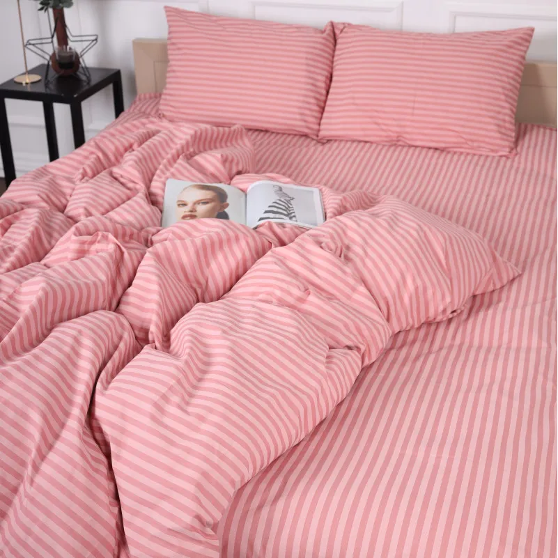 Простынь на резинке (БЯЗЬ) 17-0607 Stripe Pink - высота 25 см (детские 10 см) - 3