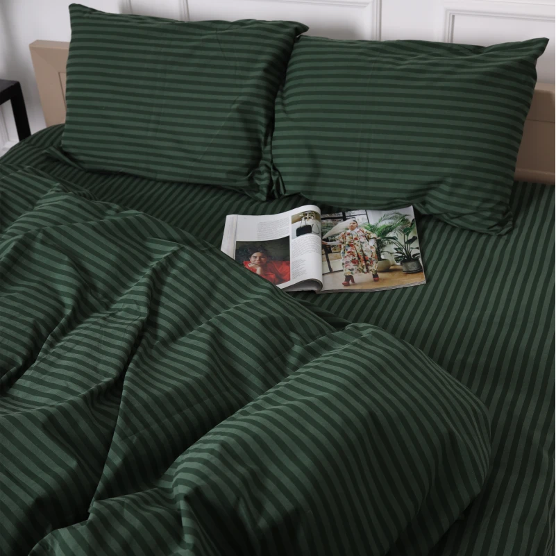 Наволочка Бязь 17-0612 Stripe Emerald - 5