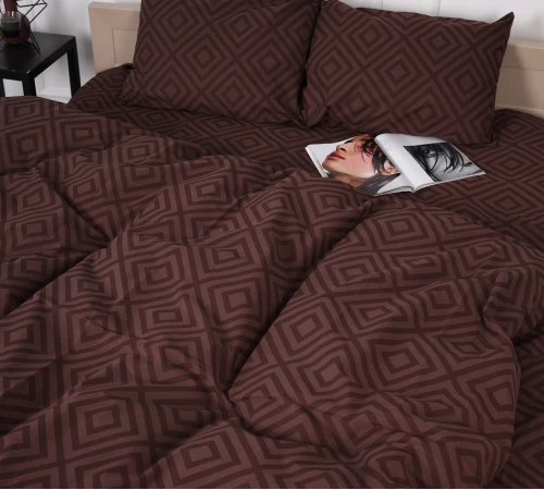 Постільна білизна Бязь 17-0624 Geometry Brown