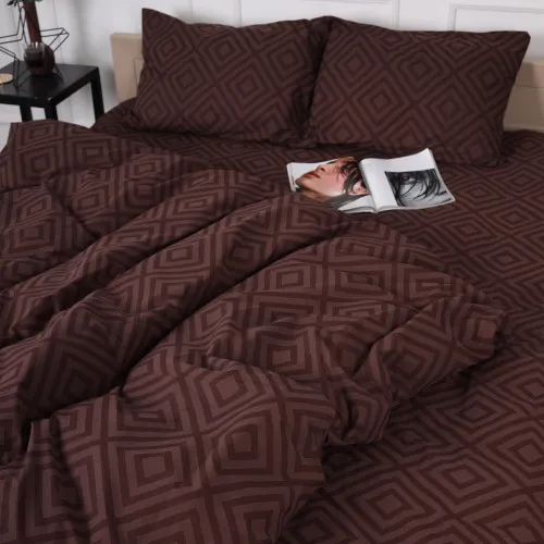 Пододеяльник Бязь 17-0624 Geometry Brown