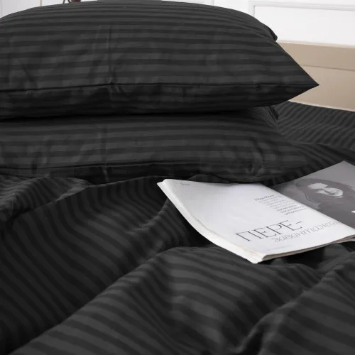 Постельное белье Бязь 17-0611 Stripe Black - 3