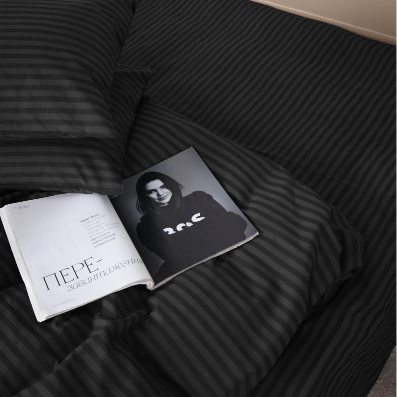 Постільна білизна Бязь 17-0611 Stripe Black - 4