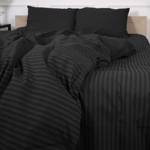Підковдра Бязь 17-0611 Stripe Black - 5