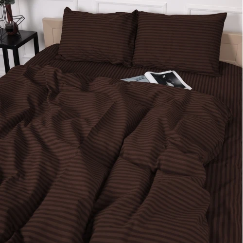 Постільна білизна Бязь 17-0617 Stripe Brown