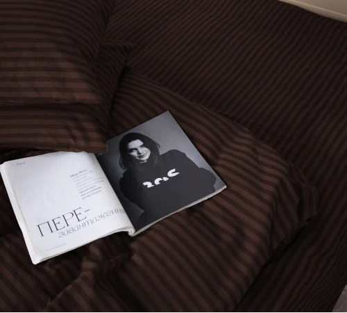 Простынь на резинке (БЯЗЬ) 17-0617 Stripe Brown - высота 25 см (детские 10 см) - 2