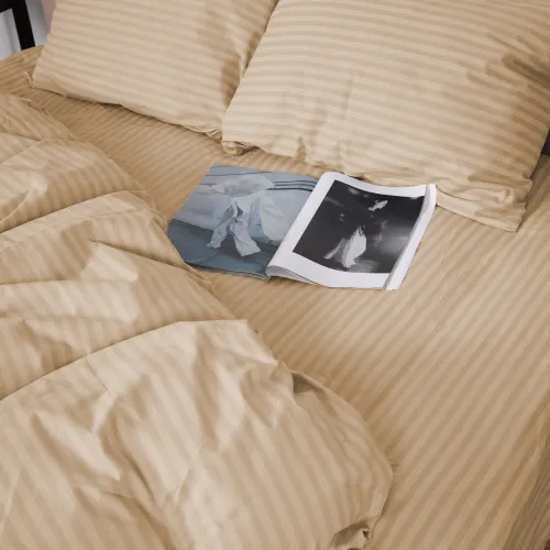 Простынь Бязь 17-0602 Stripe Creamy - 2