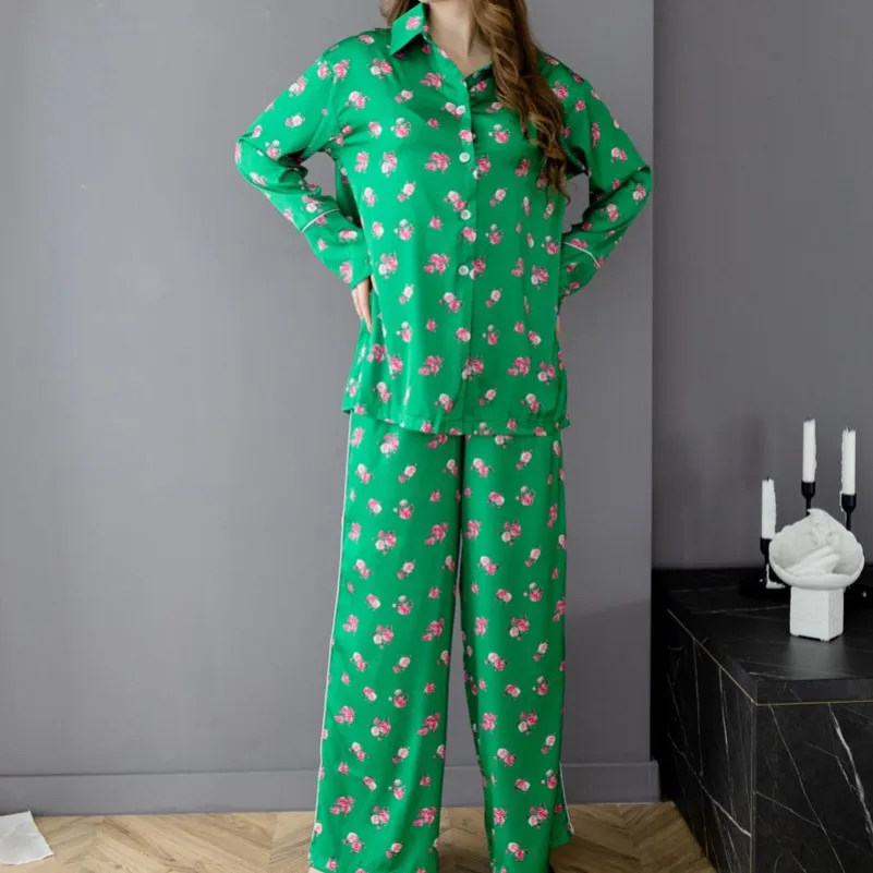 Пижама женская шелк "Armani Premium green"