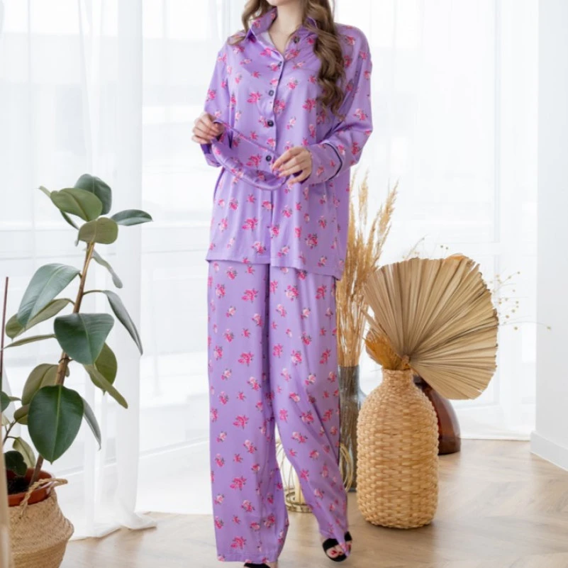 Пижама женская шелк "Armani Premium lavender"