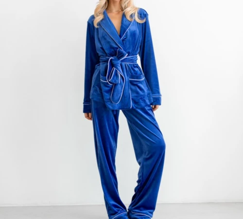 Пижама женская Велюровая "Velor electric" на запах