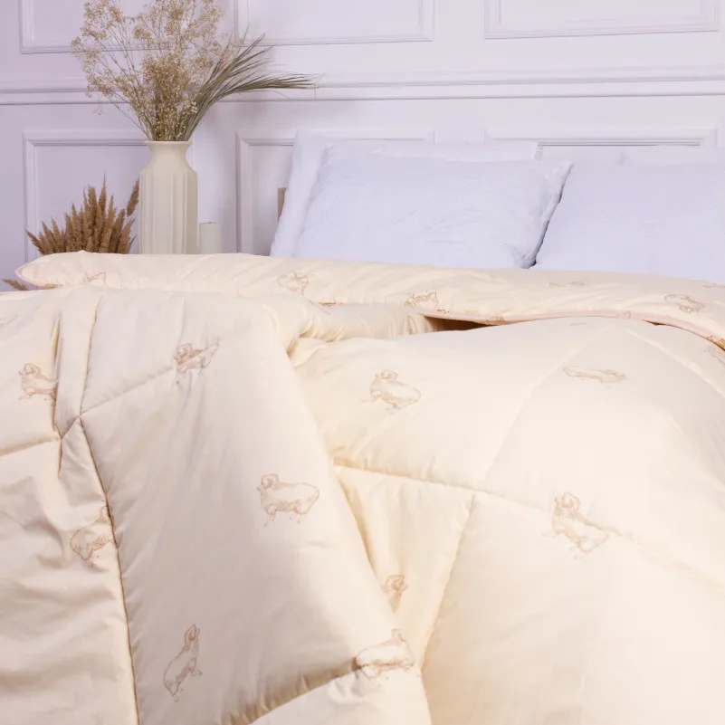 Ковдра вовняна Camel №023 вовна тик (деми) - 4