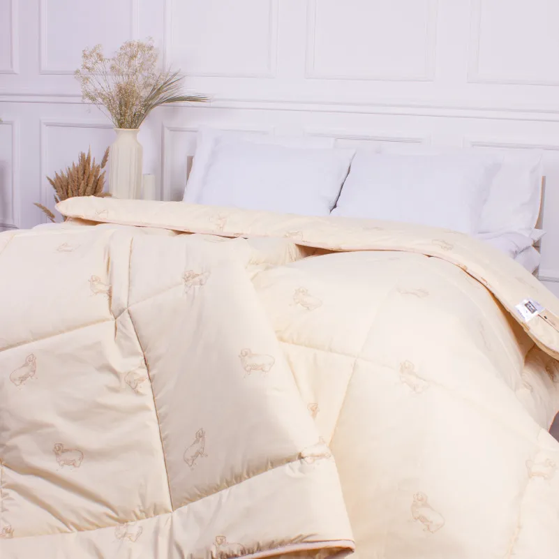 Ковдра вовняна Camel №023 вовна тик (деми) - 5