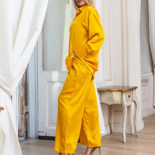 Жіночий домашній костюм "Alba" mustard - 3