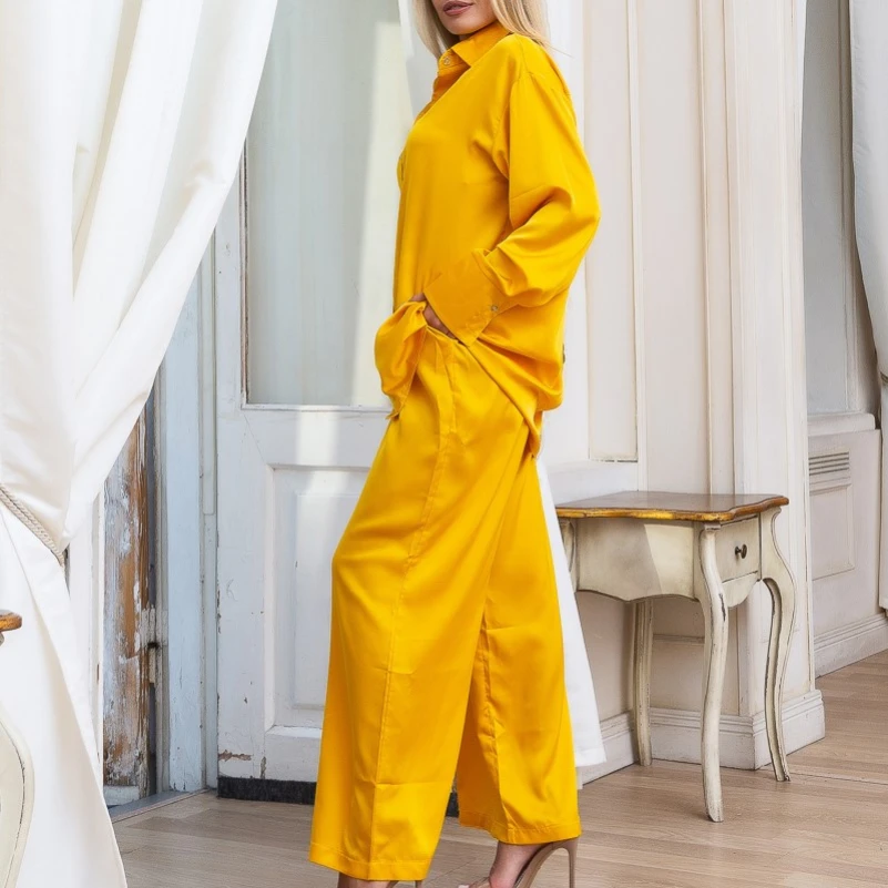 Женский домашний костюм "Alba" mustard - 2