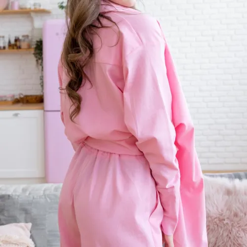 Жіночий домашній костюм Льон "Alessia" pink - 5