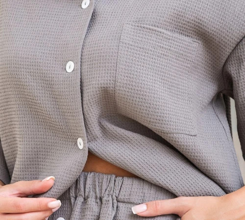 Пижама женская "Amelia" beige-gray - 2