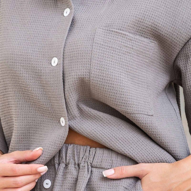 Пижама женская "Amelia" beige-gray - 1