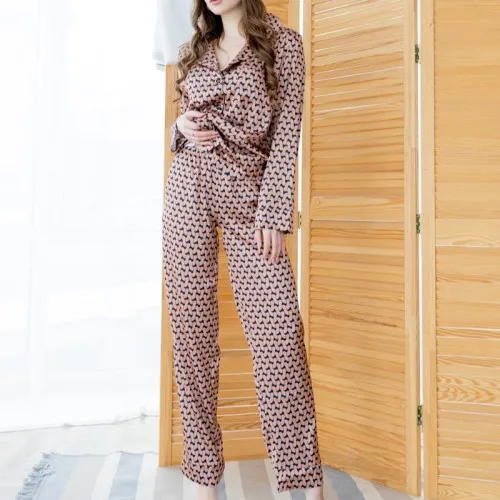 Піжама жіноча шовк "Armani silk Brown" - 2