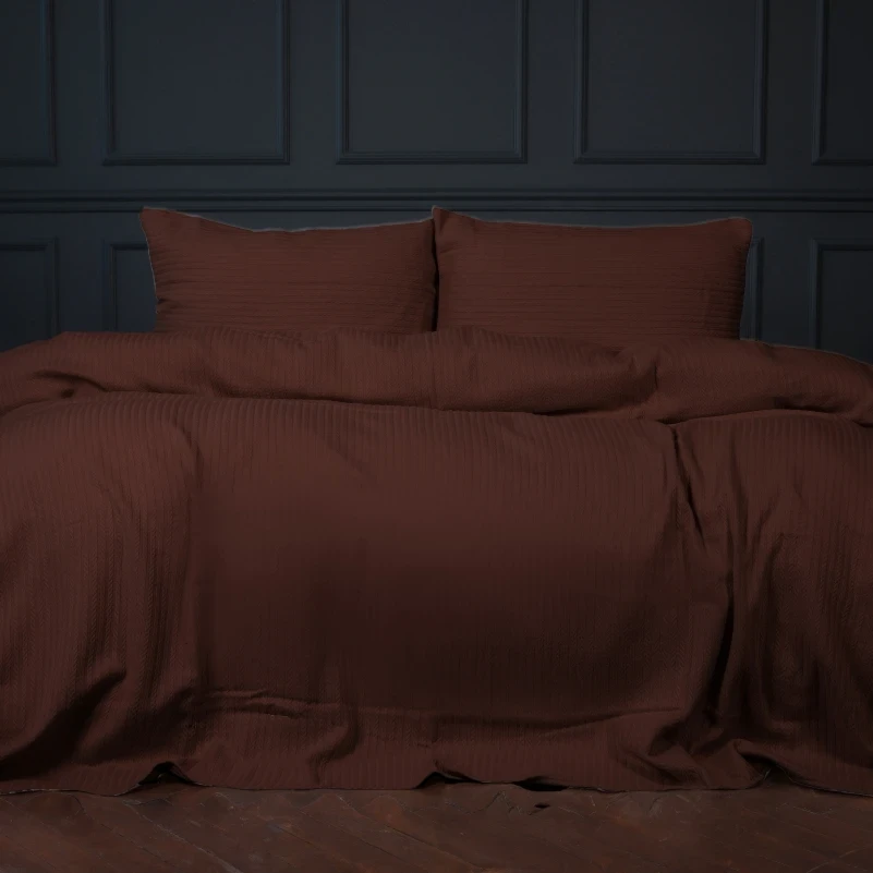 Набір покривало + наволочки "№10-02 Arrowline Brown"