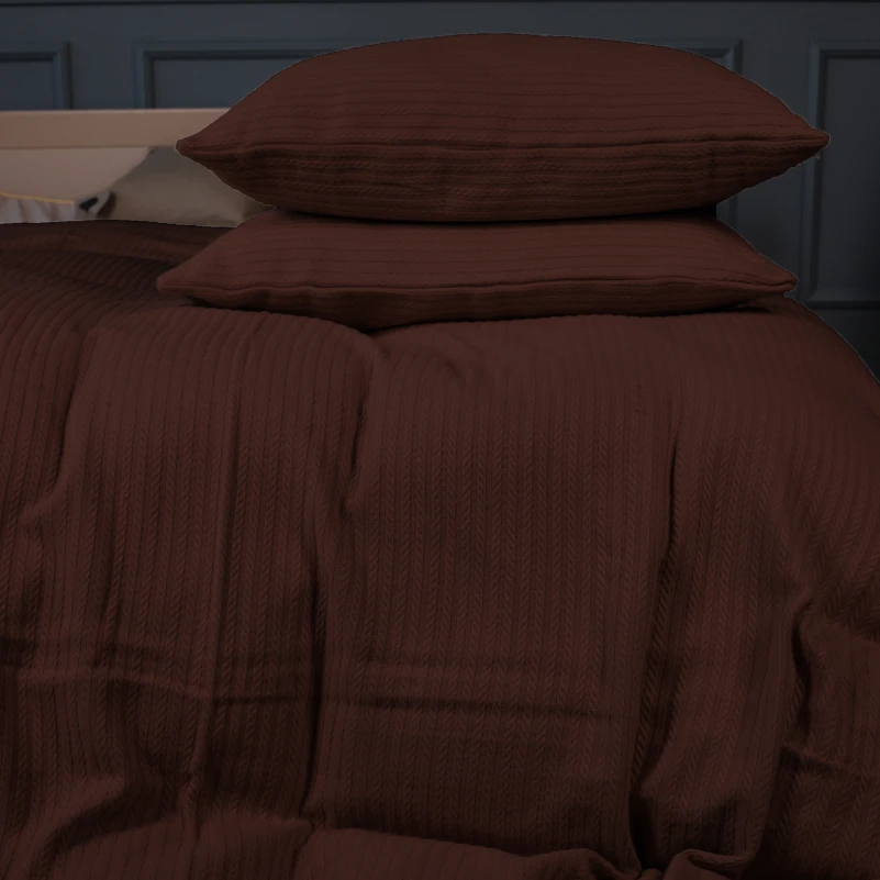 Набір покривало + наволочки "№10-02 Arrowline Brown" - 4