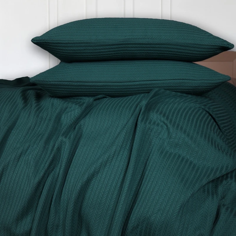 Набір покривало + наволочки "№10-05 Arrowline Emerald" - 4