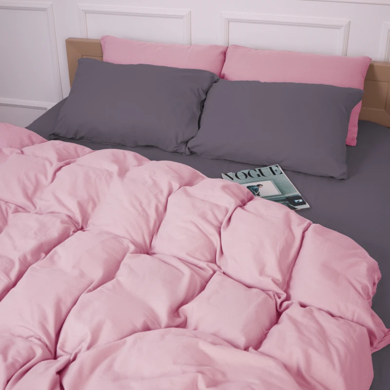 Комплект постільної білизни Фланель 001-008 "Ash grey/Pink" - 3