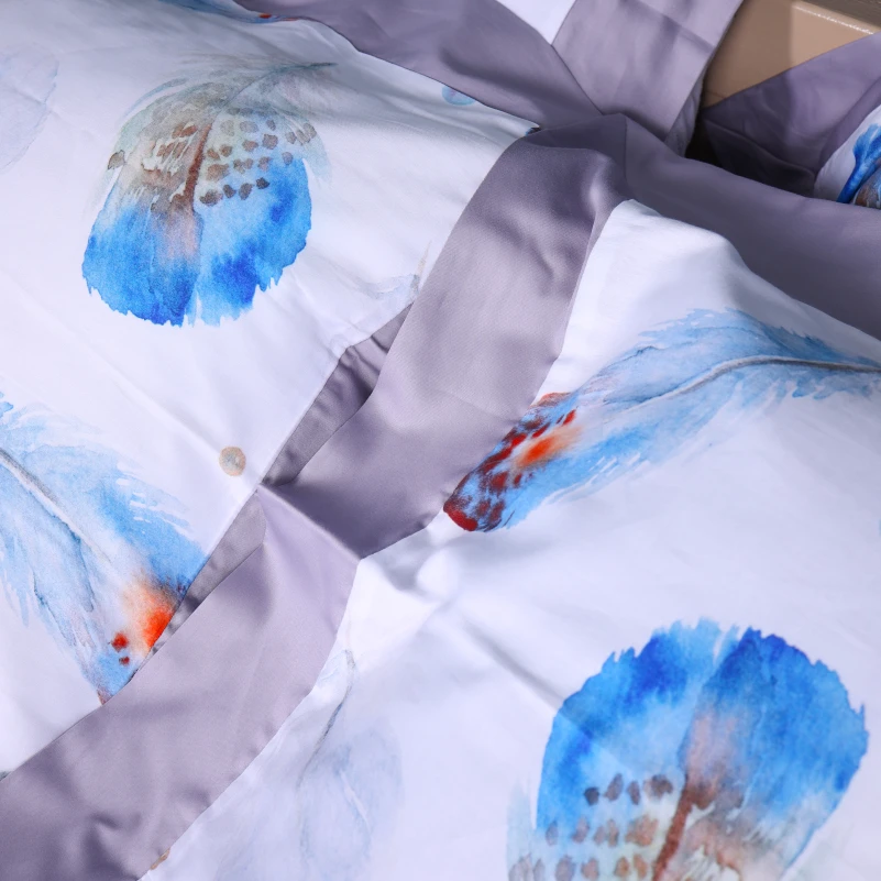 Комплект постільної білизни Сатин ELIT "Azure Jay" - 7