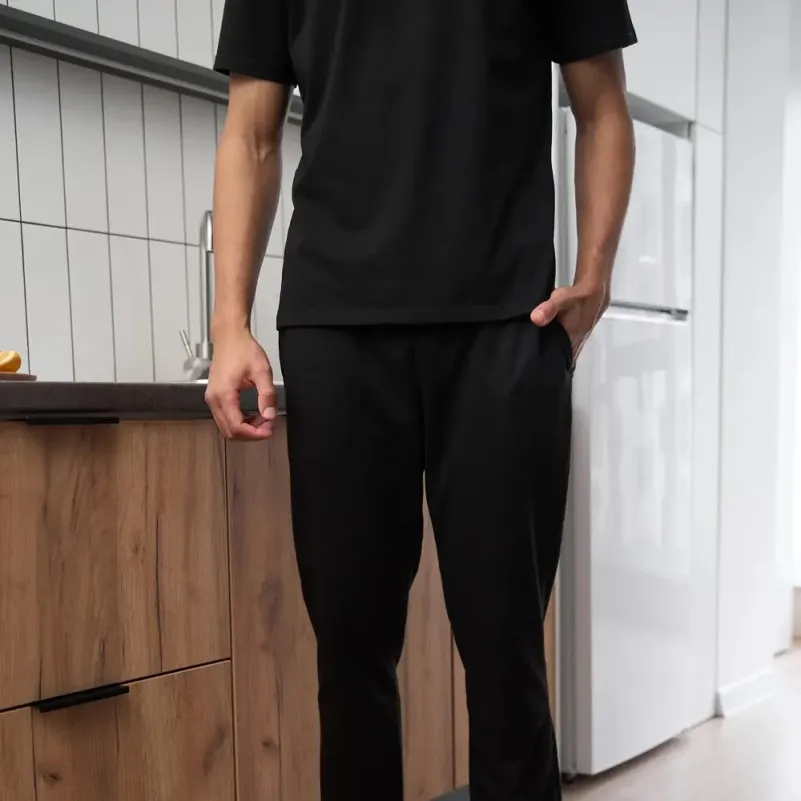 Піжама чоловіча Х (футболка + штани прямі чорні) "Basic t-shirt" black - 2