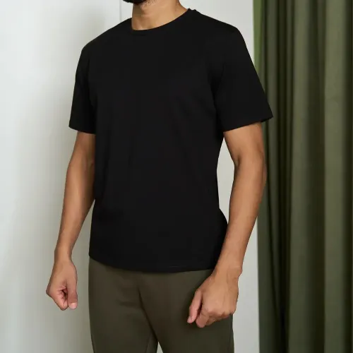 Піжама чоловіча Х (футболка чорна + штани прямі хакі) "Basic t-shirt" black/khaki - 5