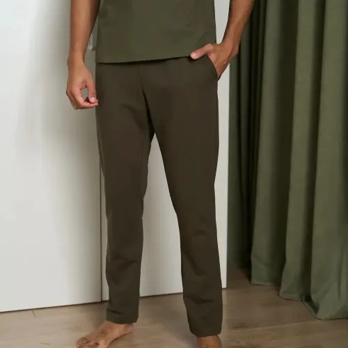 Піжама чоловіча Х (футболка + штани прямі хакі) "Basic t-shirt" khaki - 3
