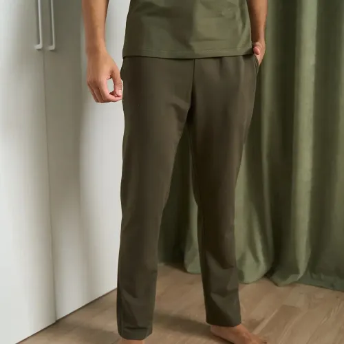Піжама чоловіча Х (футболка + штани прямі хакі) "Basic t-shirt" khaki - 5