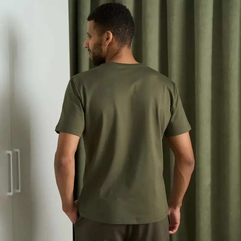 Піжама чоловіча Х (футболка + штани прямі хакі) "Basic t-shirt" khaki - 5
