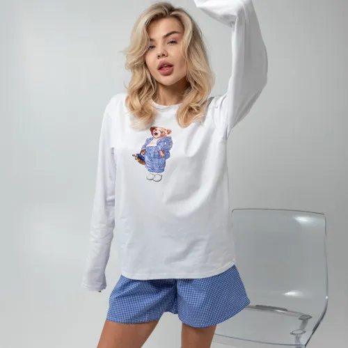 Піжама жіноча Бавовняна "Bear blue" - 2