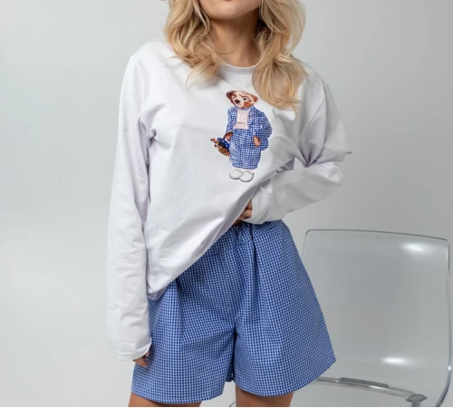 Пижама женская Хлопковая "Bear blue"