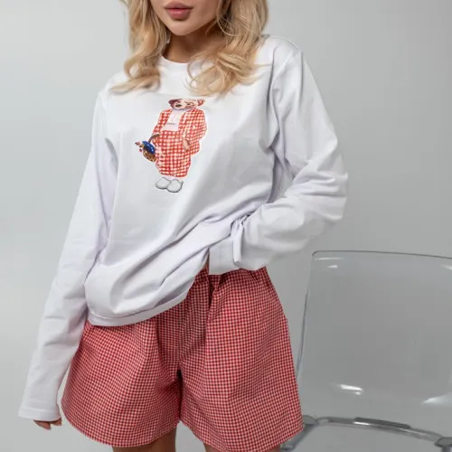 Пижама женская Хлопковая "Bear pink"